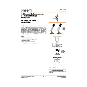 2N7000 onsemi N-channel 60V MOSFET Data Sheet