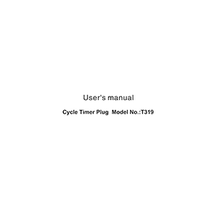Oridget T319 Digital Timer User's Manual