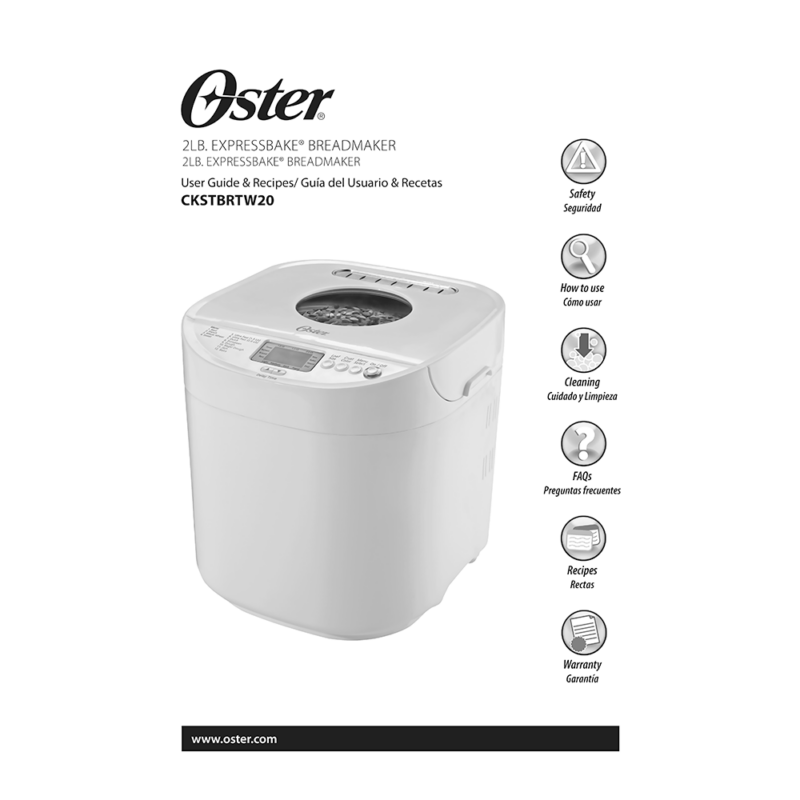 Oster 2 lb Expressbake Breadmaker CKSTBRTW20 User Guide