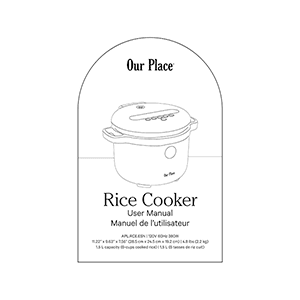 Our Place Rice Cooker User Manual