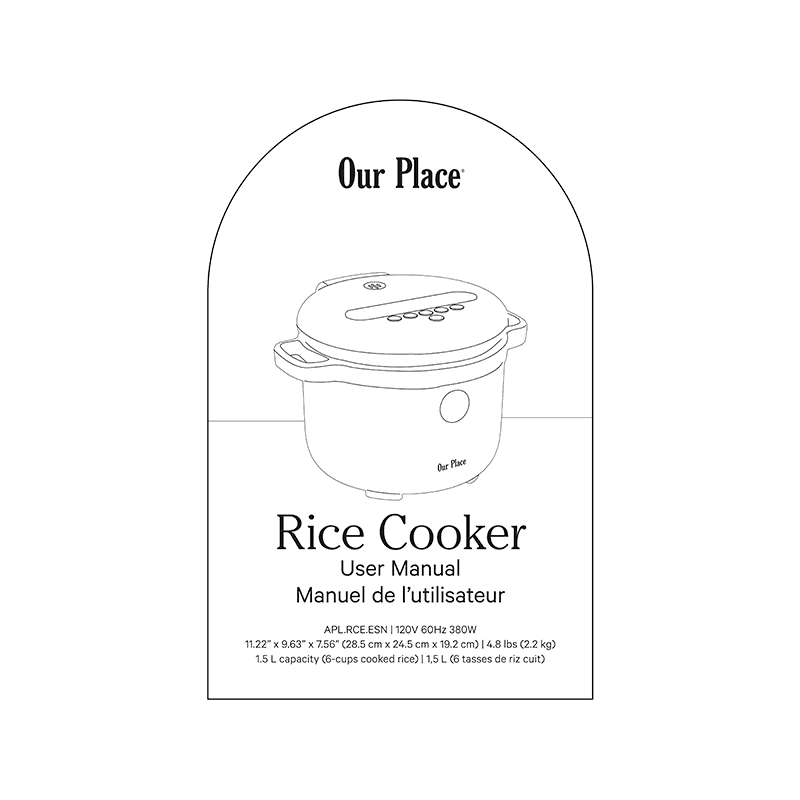 Our Place Rice Cooker User Manual