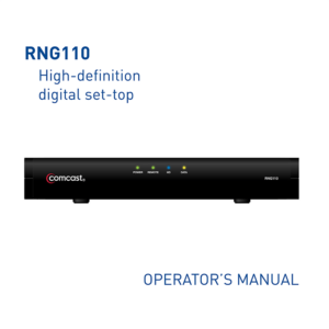 Pace RNG110 Digital Cable Set-Top Box Operator's Manual