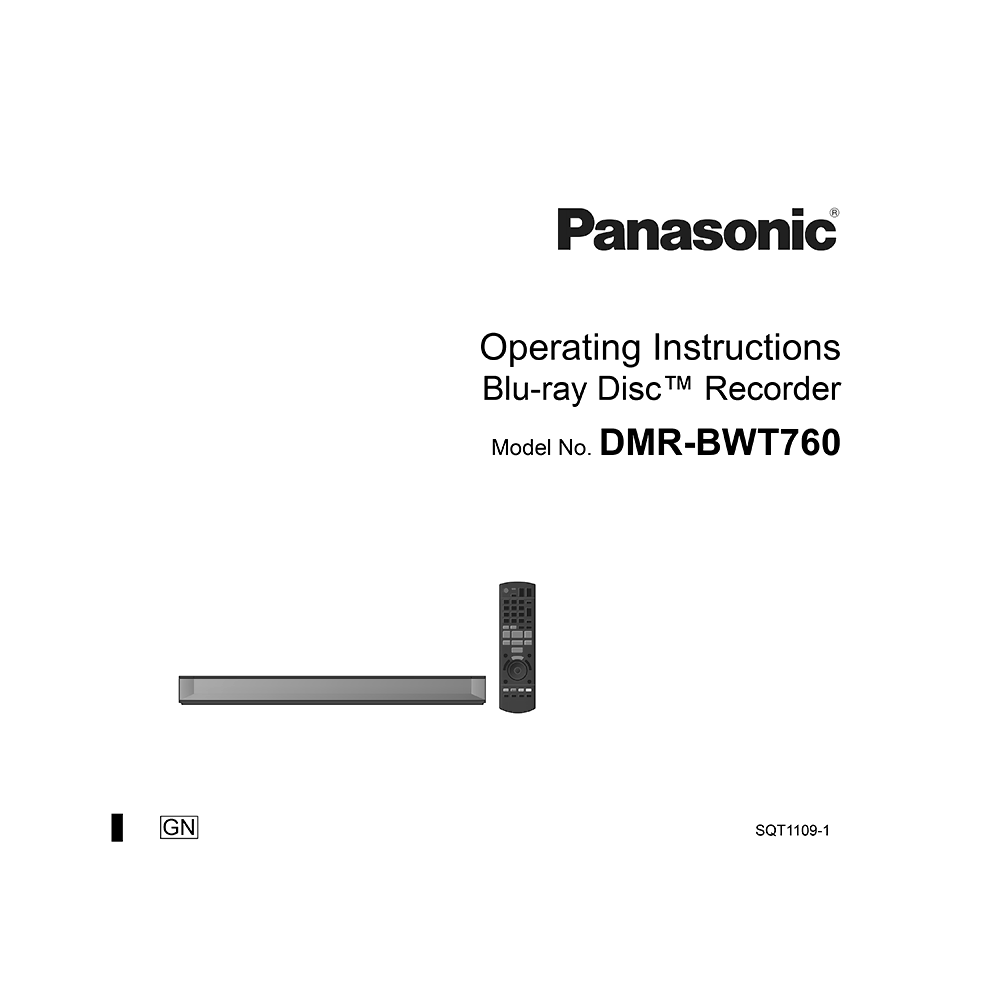 Panasonic DMR-BWT760 Freeview/HbbTV Blu-ray Disc Recorder Operating Instructions