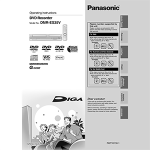 Panasonic DMR-ES35V DVD Recorder Operating Instructions