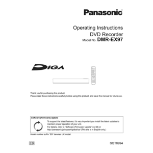 Panasonic DMR-EX97 DVD Recorder Operating Instructions