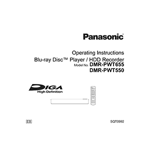 Panasonic DMR-PWT550 Blu-ray Player / Freeview 500GB HDD Recorder Operating Instructions