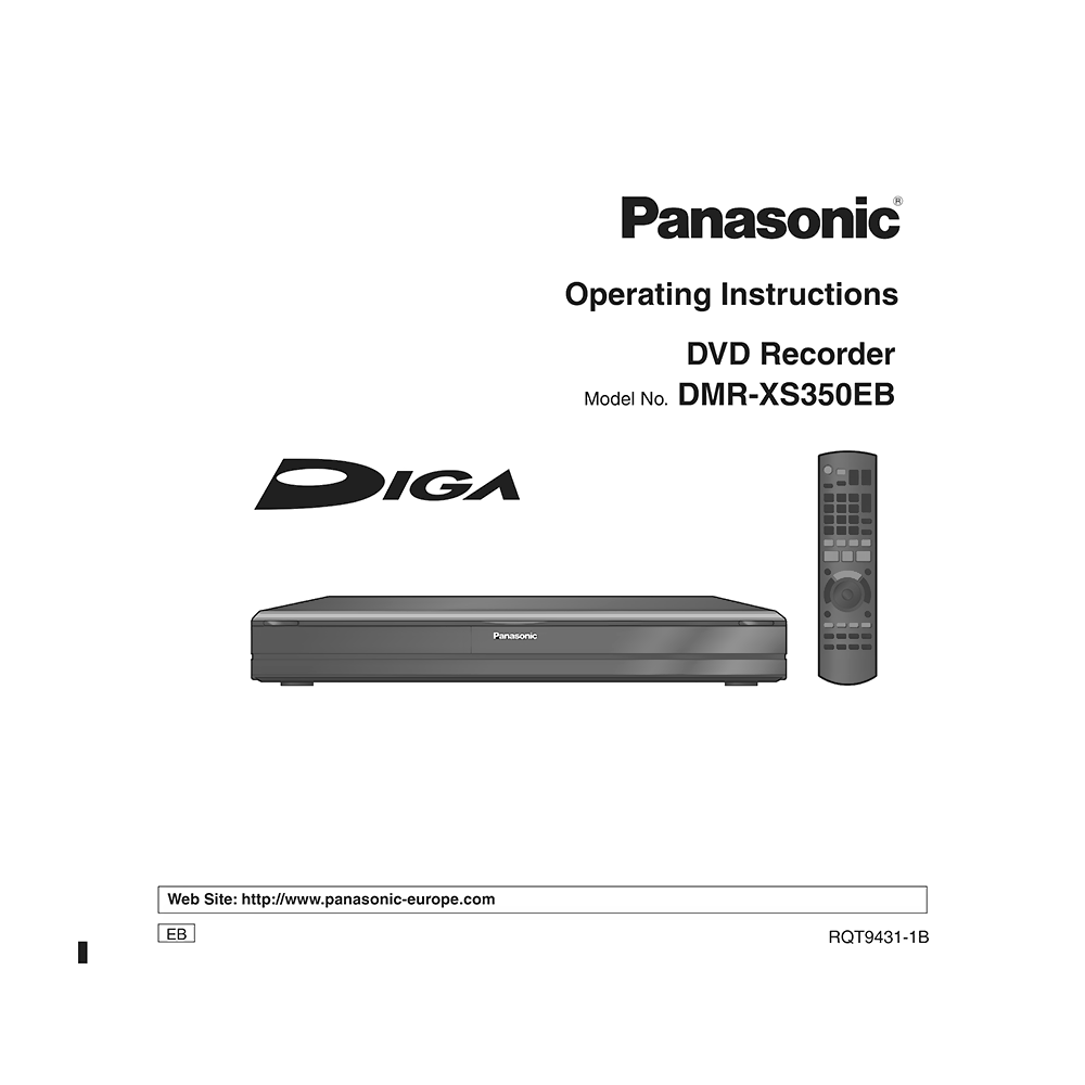 Panasonic DMR-XS350EB Freesat+ DVD Recorder Operating Instructions
