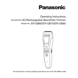 Panasonic ER-GB60 Beard/Hair Trimmer Operating Instructions