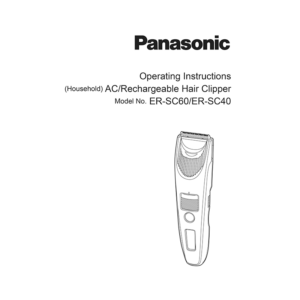 Panasonic ER-SC40 Hair Clipper Operating Instructions