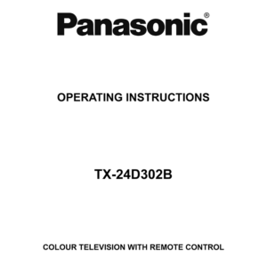 TX-24D302B Panasonic 24" LED TV Operating Instructions