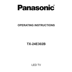TX-24E302B Panasonic 24" LED TV Operating Instructions