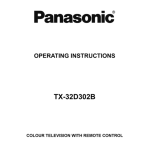TX-32D302B Panasonic 32" LED TV Operating Instructions