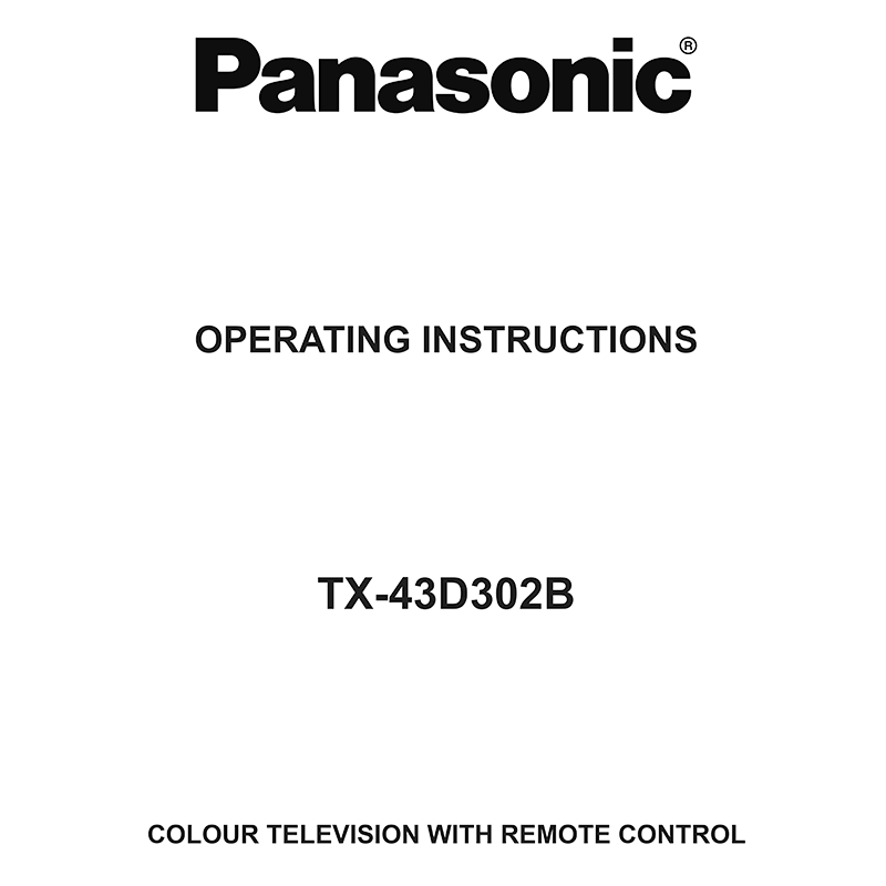 Panasonic TX-43D302B LED TV Operating Instructions