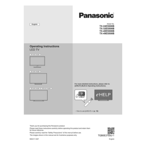 TX-49ES500B Panasonic 49" LED TV Operating Instructions