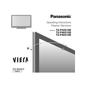 TX-P42G10B Panasonic Viera Plasma TV Operating Instructions