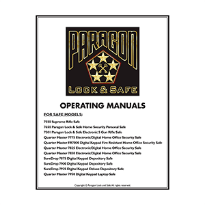 Paragon Lock and Safe SureDrop 7875 Digital Depository Safe Operating Manual