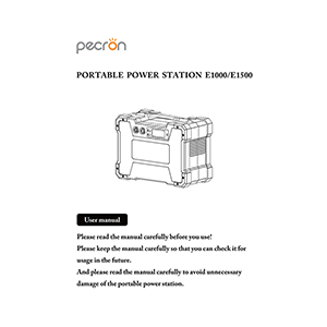 Pecron E1000 Portable Power Station User Manual