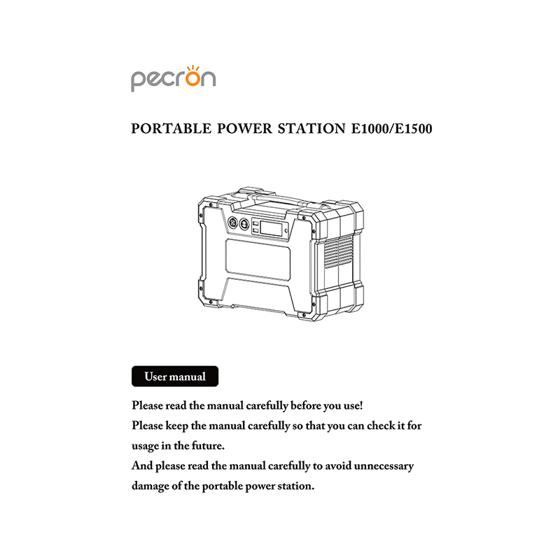 Pecron E1500 Portable Power Station User Manual