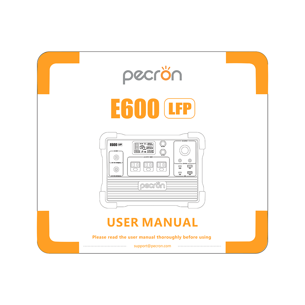 Pecron E600LFP Portable Power Station User Manual