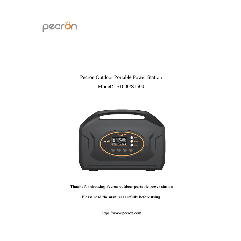 Pecron S1500 Portable Power Station User Manual