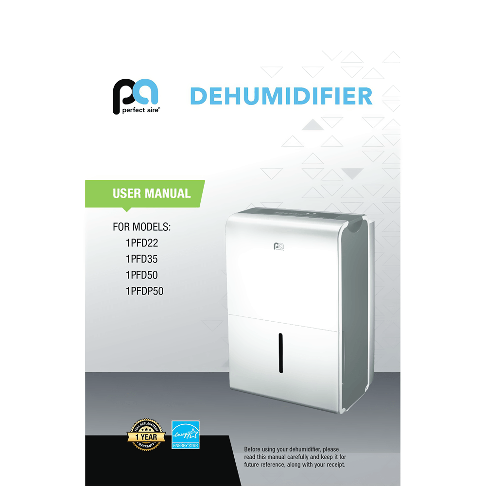 Perfect Aire 1PFD22 Dehumidifier User Manual