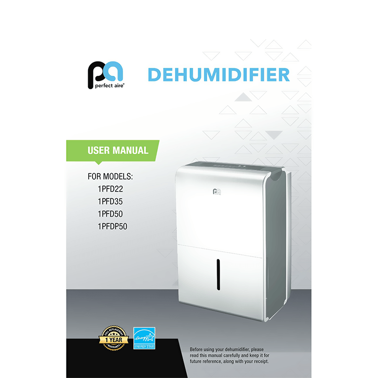 1PFD35 Perfect Aire 35Pint Dehumidifier User Manual