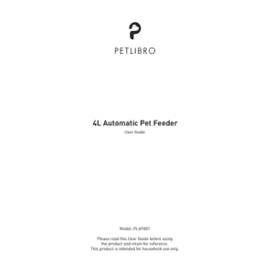 Petlibro 4L Automatic Pet Feeder PLAF001 User Guide v.1.1