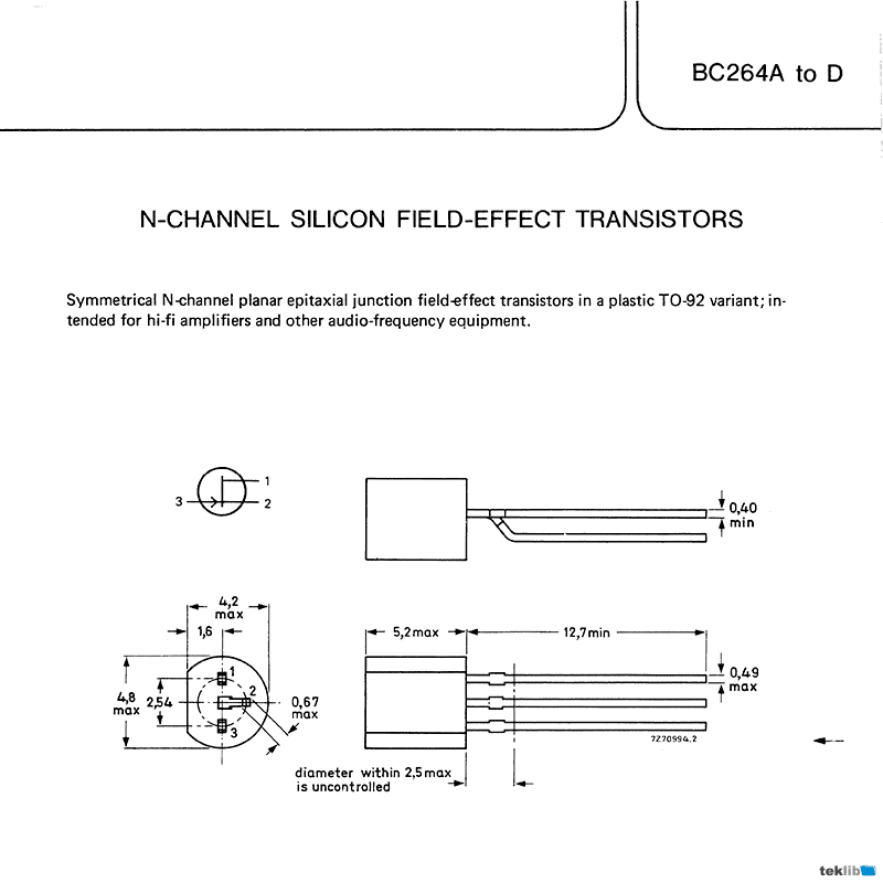 BC264A Philips Transistor Data Sheet