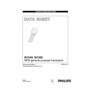 BC549 Philips NPN General Purpose Transistor Data Sheet