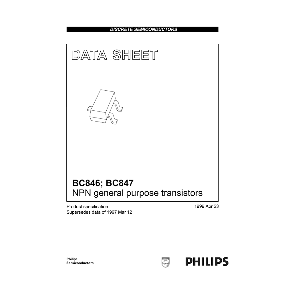 BC846 Philips NPN Transistor Data Sheet
