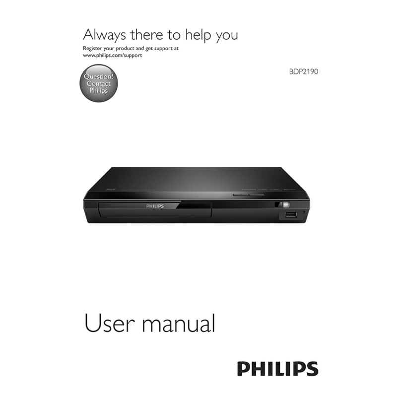 Philips BDP2190 Blu-ray Disc / DVD Player User Manual