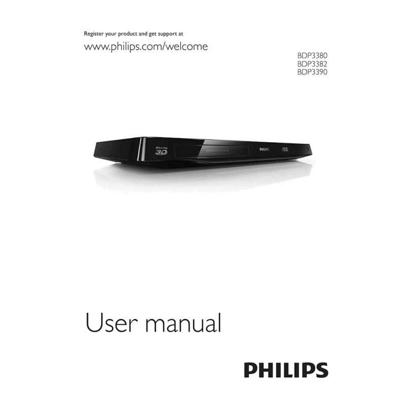 Philips BDP3382 Blu-Ray Disc / DVD Player User Manual