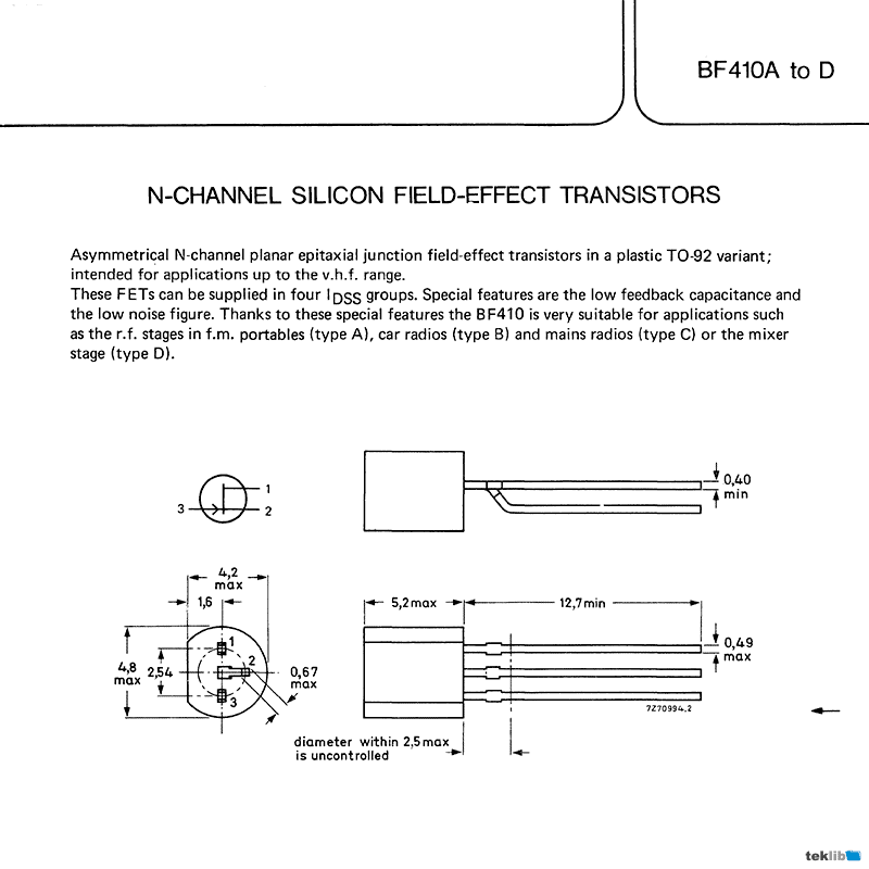 BF410A Philips Transistor Data Sheet