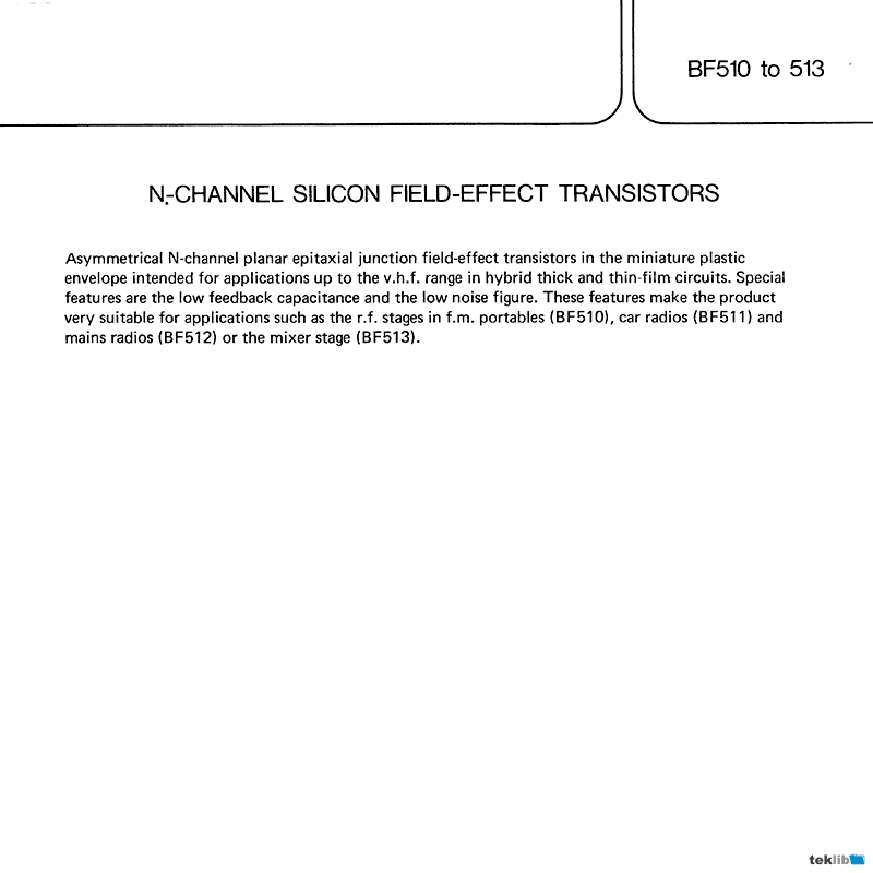 BF511 Philips Transistor Data Sheet