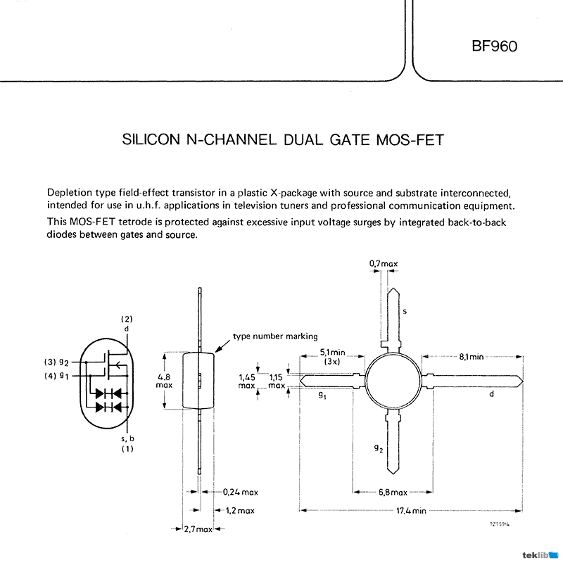 BF960 Philips Transistor Data Sheet