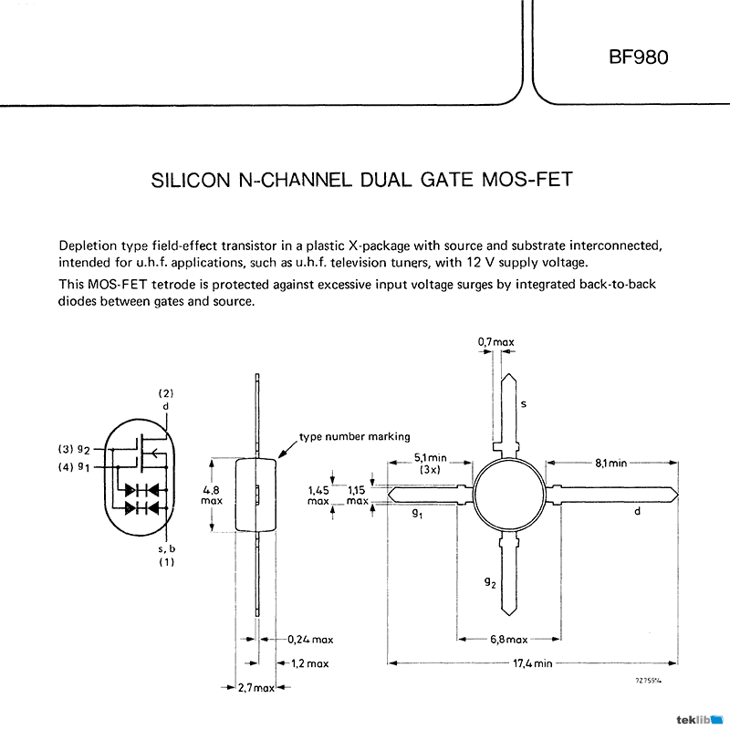 BF980 Philips Transistor Data Sheet