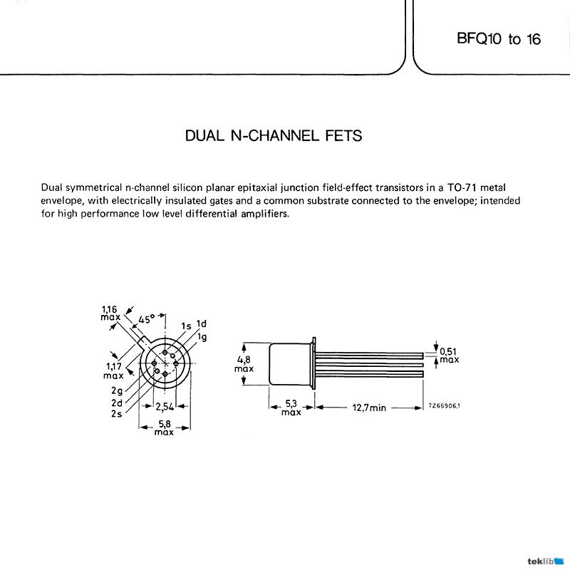 BFQ16 Philips Transistor Data Sheet