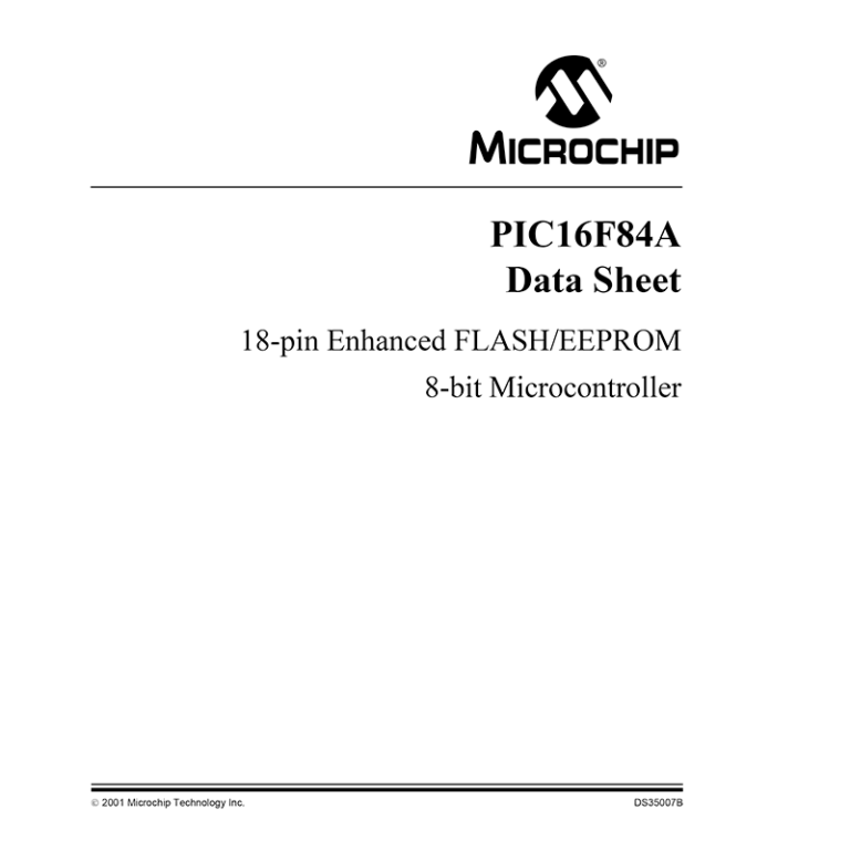 Microchip PIC16F84A microcontroller Datasheet