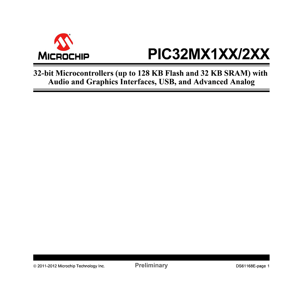 PIC32MX120F032D Microchip 32-bit Microcontroller Data Sheet