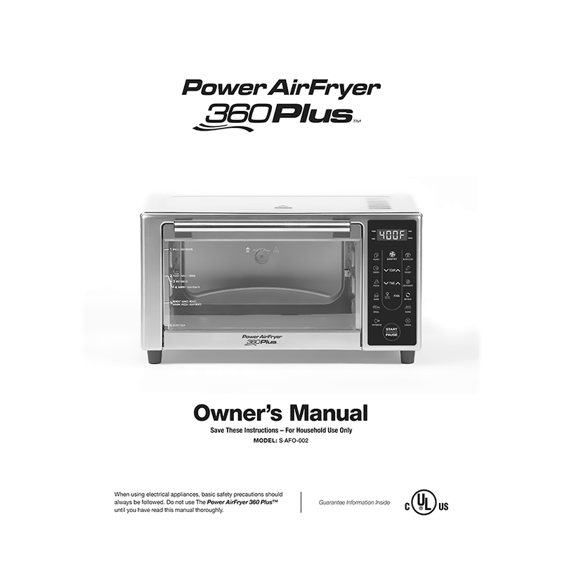 Power AirFryer 360 Plus Sâˆ™AFO-002 Owner's Manual