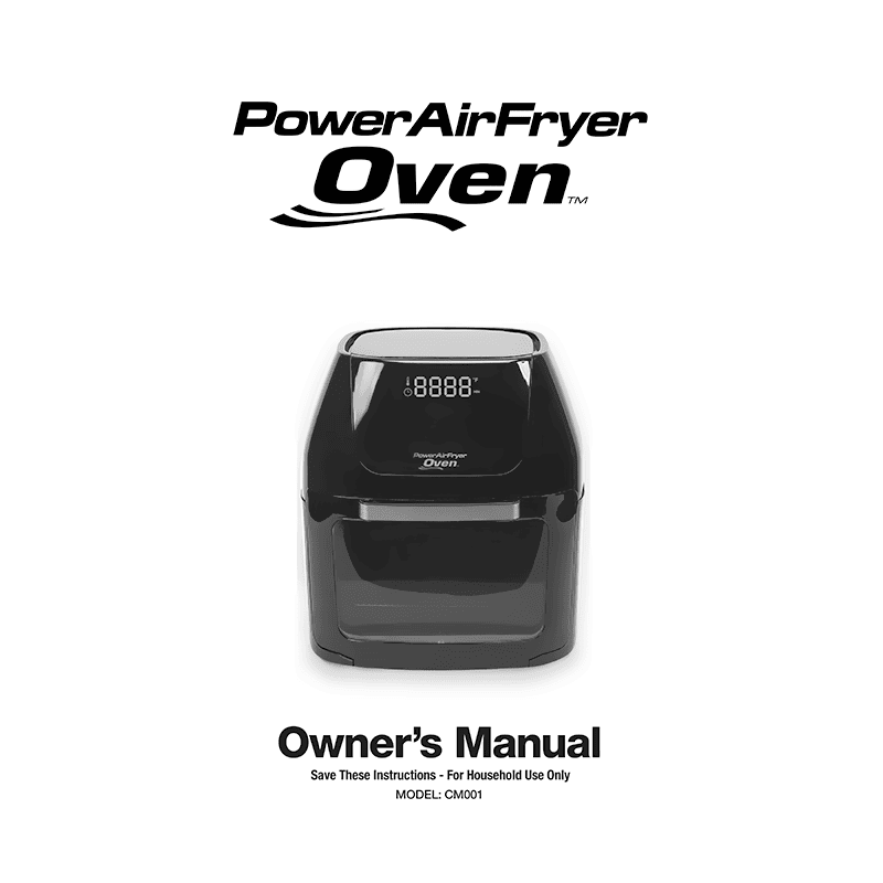 User manual for POWER AIRFRYER OVEN 6QT CM001
