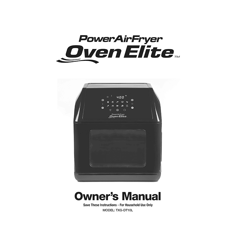 User manual for POWER AIRFRYER OVEN ELITE 6QT TXG-DT10L