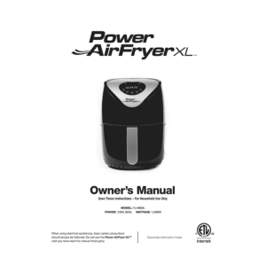 Power AirFryer XL 2-quart YJ-803A Owner's Manual