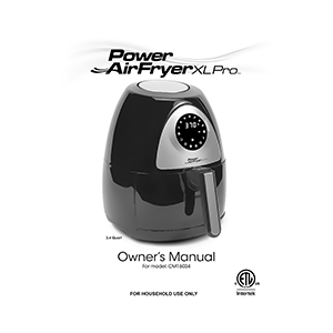 Power AirFryer XL Pro 3.4-quart CM16034 Owner's Manual
