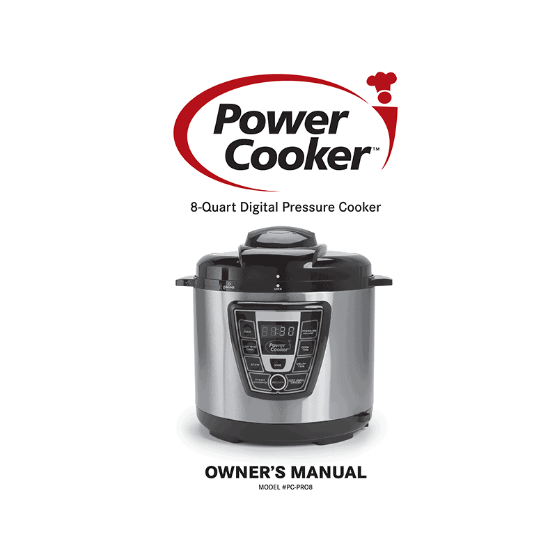 User manual for POWER COOKER 8QT PRESSURE COOKER PC-PRO8