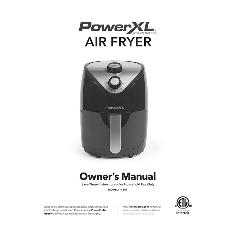 PowerXL Air Fryer 2-quart YJ-803 Owner's Manual