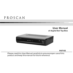 Proscan PAT102 ATSC Digital Converter Box User Manual