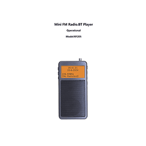 Raddy RF205 Mini FM Radio User Manual