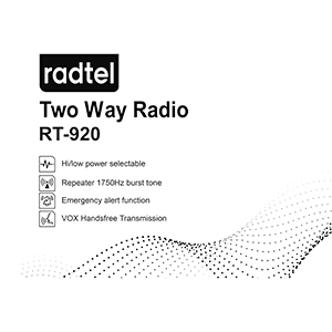 Radtel RT-920 Radio User Manual