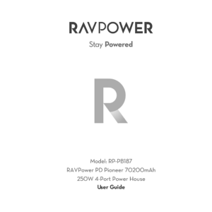 RAVPower RP-PB187 Portable Power Station 250W/252.7Wh User Guide